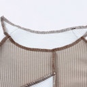 Seaming Trim Rib Knit Top | S-2XL