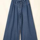  Button Front Pleated Wide Leg Denim Jeans