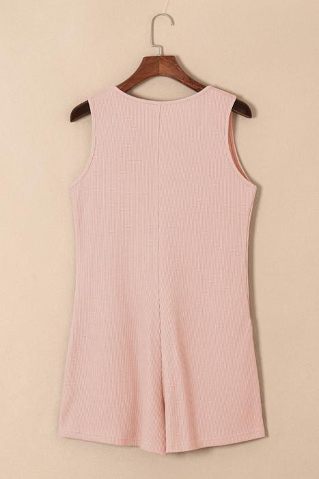 Effortless Style Button-Up Waffle Romper | S-XL