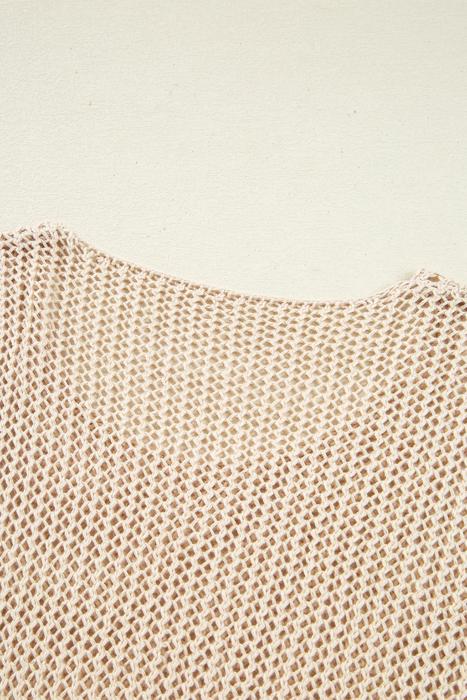 Crochet Open-Knit Sweater Top | S-XL