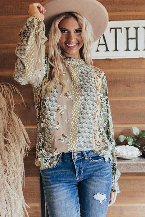 Cuff Long Sleeve Blouse