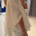  Sheer Lace Splice Bracelet Sleeve Loose Shirt | S-XL