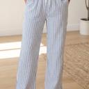 Stripe Print Drawstring Waist Ankle Pants | S-XL