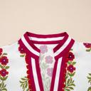  Sweet Bloom Contrast Bubble Sleeve Top  | S-XL