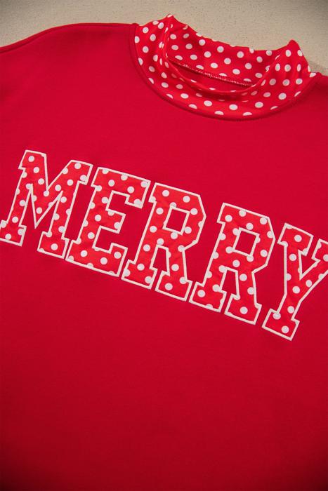 Polka Pop Letter Contrast Trim Sweatshirt | S-XL