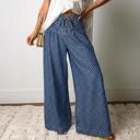  Button Front Pleated Wide Leg Denim Jeans