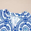  Bohemian Vine Print Puff Sleeve Blouse | S-XL