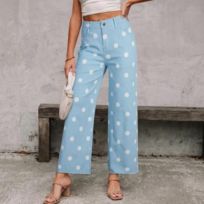 Raw Hem Polka Dot Shift Jeans