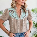  Pony Embroidered Western Yoke Blouse | S-XL