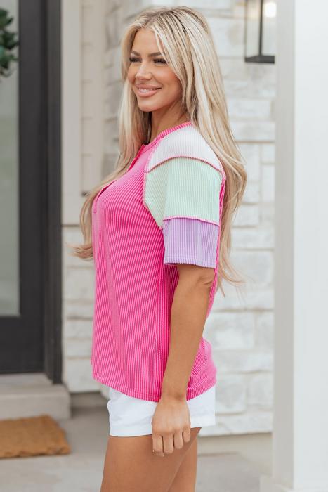 Twisted Texture Colorblock Henley
