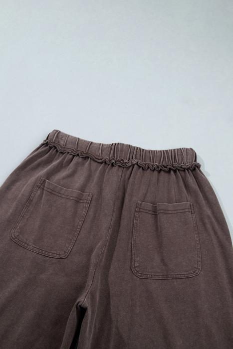Washed Seam Drawstring Leg Flare Pants | S-XL
