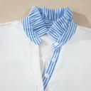  Striped Frill Collar Short Sleeve Blouse | S-XL