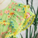  Stripe Floral Ruffle Sleeve Top | S-XL