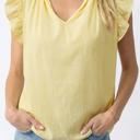  Ruffle Trim V-Neck Sleeveless Blouse | S-XL