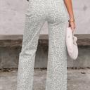  High Waisted Leopard Wide Leg Jeans