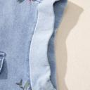  Floral Print Denim Button-Down Shift Dress | S-XL