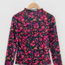  Floral Mesh Mock Neck Long Sleeve Top | S-XL