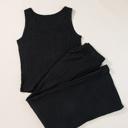  Crinkle Texture Tank Top and Pocketed Pants Set - S-XL
