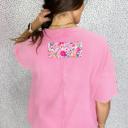  Bloom Patched Raw Seam Oversized Tee | S-XL