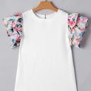  Textured Knit Abstract Print Tiered Sleeve Top | S-XL