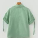  Striped Collared Split Neck Blouse | S-XL