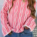  Wavy Knit Hollow-Out Cotton Sweater | S-XL