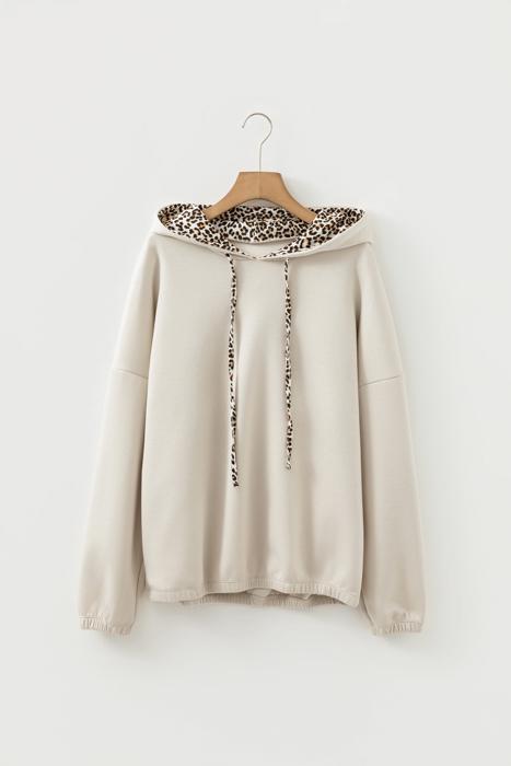 Noir Leopard Luxe Drawstring Hoodie | S-XL