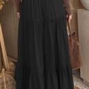  Ruffled Hem Tiered Denim Maxi Skirt | S-XL
