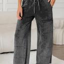  Lace-Up Raw Hem Patched Pocket Pants | S-XL