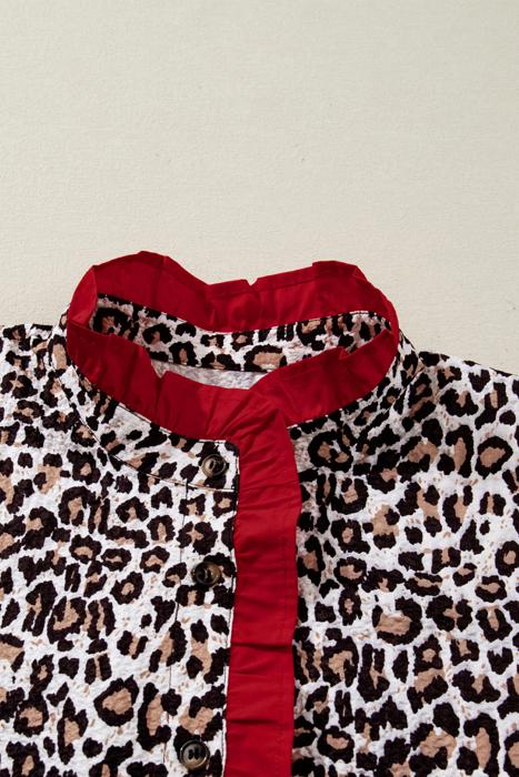 Leopard Luxe Ruffle Blouse | S-XL