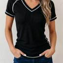  V-Neck Waffle Knit Top | S-XL