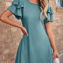  Double Ruffle Sleeve Mini Dress | S-XL