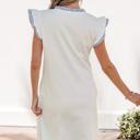  Contrast Stripe Split Neck Sleeveless Summer Dress | S-XL
