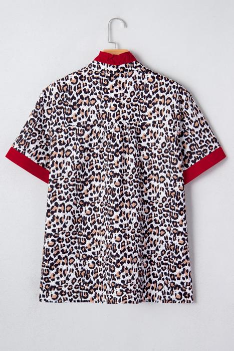 Leopard Luxe Ruffle Blouse | S-XL