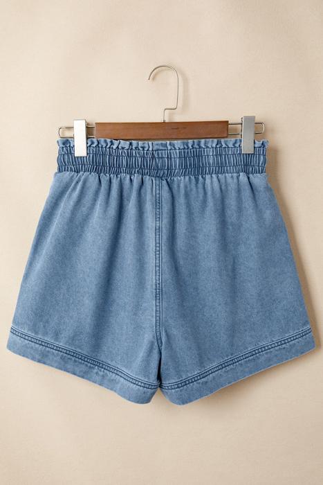 Smocked Waist Denim Shorts | S-XL