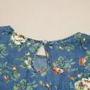  Casual Floral Denim Puff Sleeve Top | S-XL