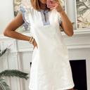  Contrast Stripe Split Neck Sleeveless Summer Dress | S-XL