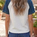  Textured Color Block Denim Patchwork Polo Shirt | S-XL