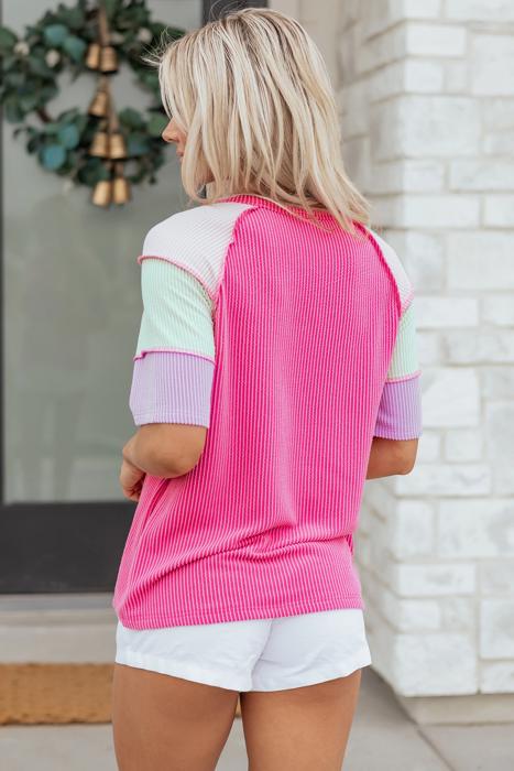 Twisted Texture Colorblock Henley