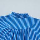  Short Puff Sleeve Stripe Ruffle Blouse | S-XL