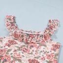  Retro Floral Square Neck Ruffle Trim Tank Top | S-XL
