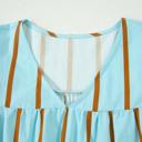  Double Ruffled Sleeve Striped Blouse | S-XL