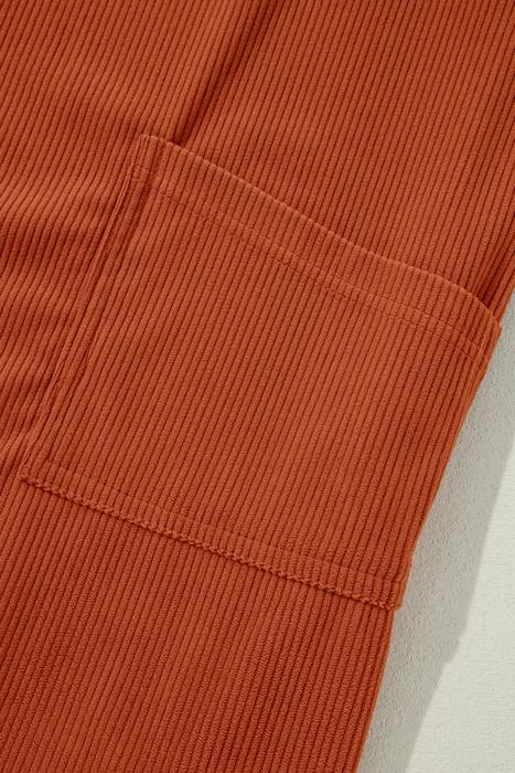 Front Pockets Corduroy Overall Dress