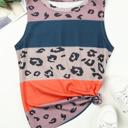  Color Block Animal Print Tank Top