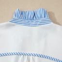  Striped Frill Collar Short Sleeve Blouse | S-XL