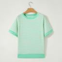  Stripe Colorblock Trim Short Sleeve Tee | S-XL
