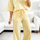  Lace Patchwork Top & Elastic Waist Pants Set | S-XL