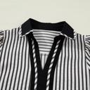  Classic Stripe Collared Bubble Sleeve Blouse | S-XL