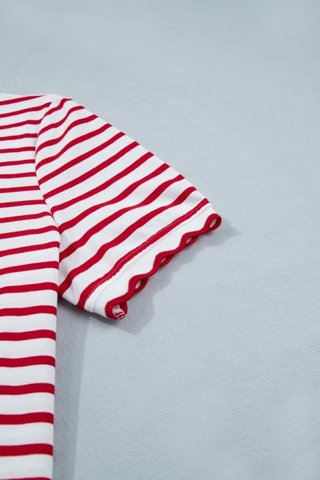 Stripe Scallop Lounge Short Set | S-XL