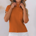  Pocket Ribbed Knit Short Sleeve Sweater | S-XL